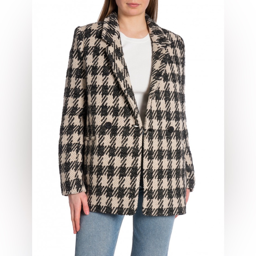 Gorgeous Anine Bing oversized Diana Blazer tan and black plaid. Size XL.